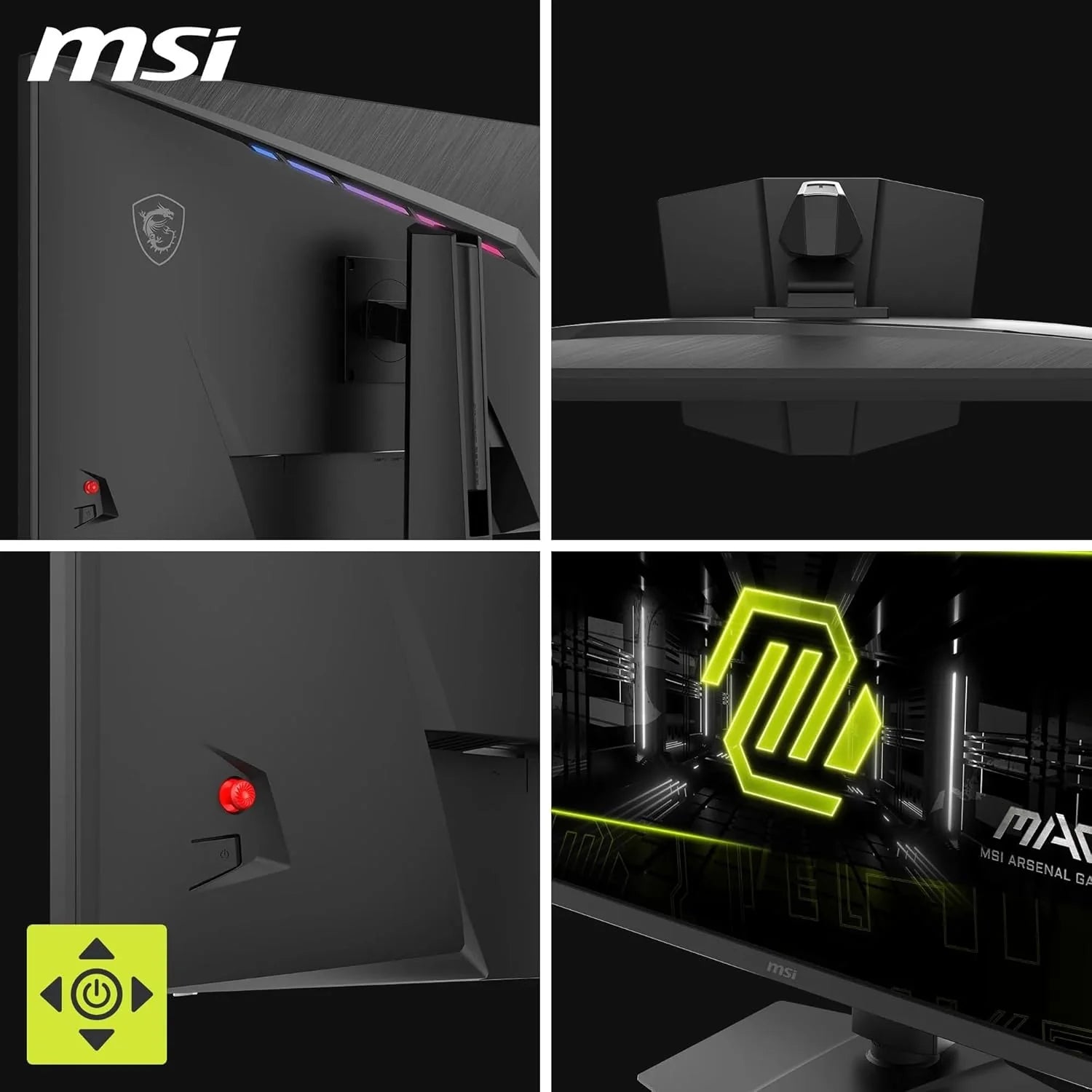 MSI MAG 322URDF E16 Monitor do gier 32 4K UHD 3840 x 2160 Rapid IPS 0,5 ms DisplayHDR 400 Ochrona oczu AI Vision Dual Mode HDMI 2.1 DP 1.4a Regulowany kąt nachylenia/wysokość - czarny