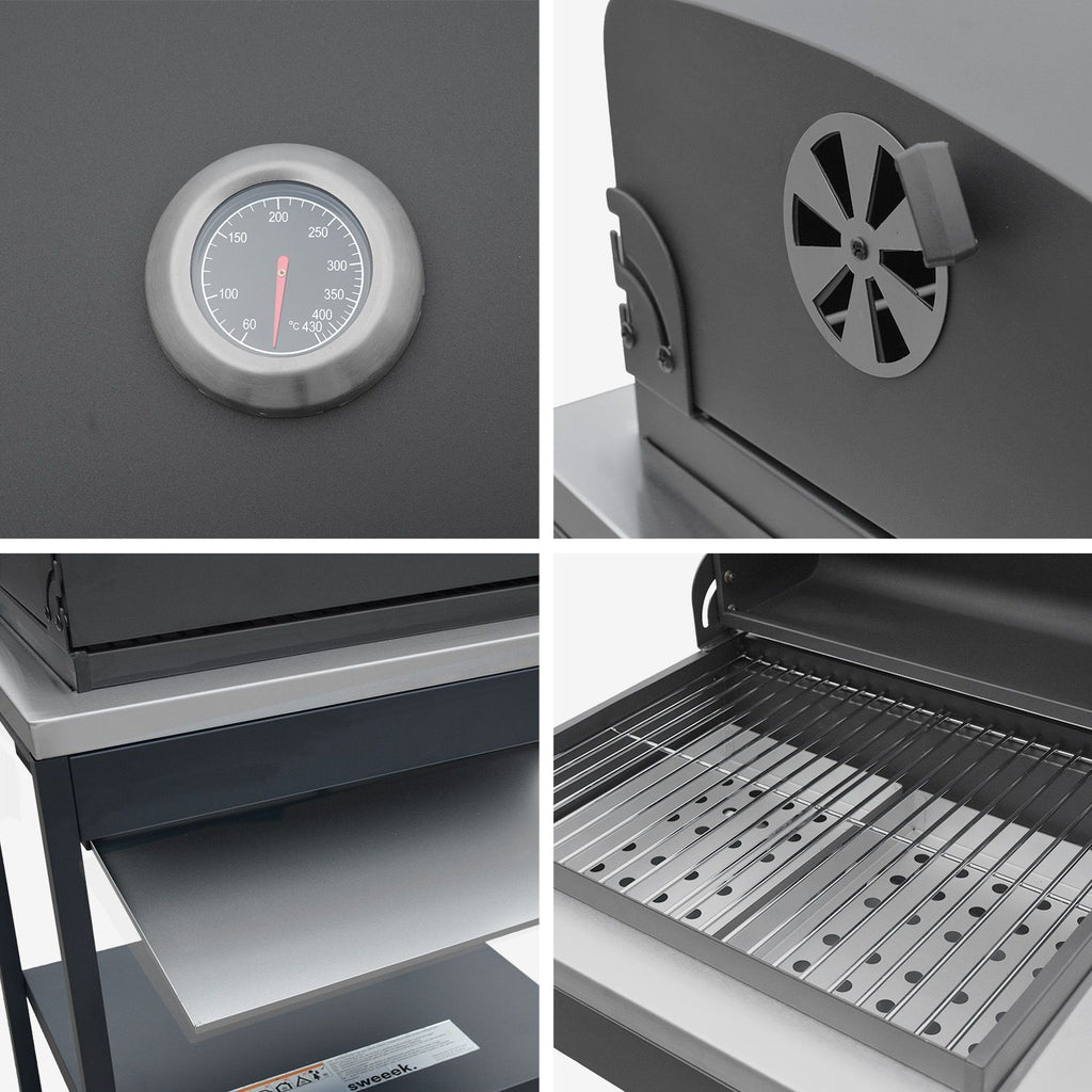 Grill węglowy ze stali nierdzewnej, chromowany ruszt 2