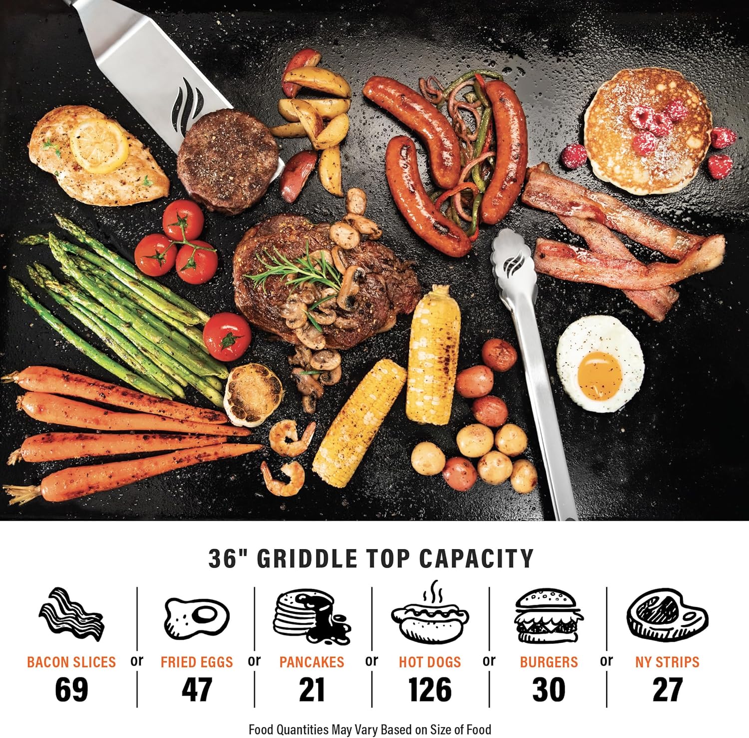 Iron-Forged 36 Omnivore Griddle – Premium Powder-Coated Steel with Reinforced Hood, Black Finish