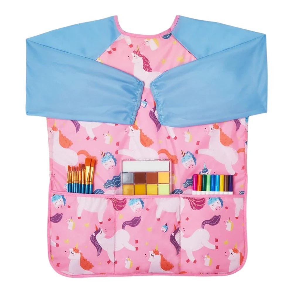 2 Kids’ Art Smocks, Waterproof, 3 Pockets, Ages 3-8, Pink & Blue