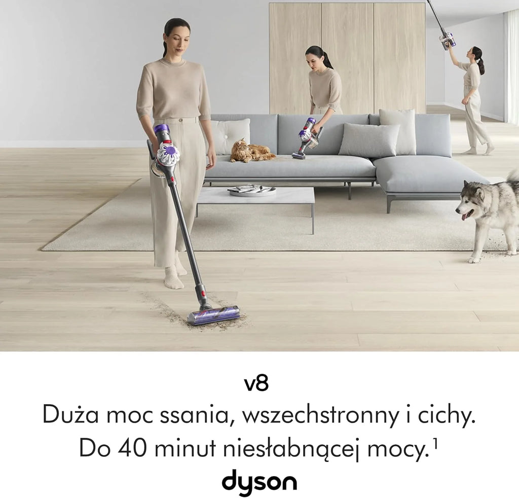 Bezprzewodowy odkurzacz pionowy Dyson V8™ Absolute (Srebro/Żółty)