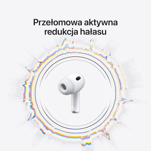 Apple AirPods Pro 3 Bezprzewodowe słuchawki, aktywna redukcja hałasu, pomiary tętna, funkcja aparatu słuchowego, Bluetooth, dźwięk przestrzenny, Hi-Fi, ładowanie przez USB-C
