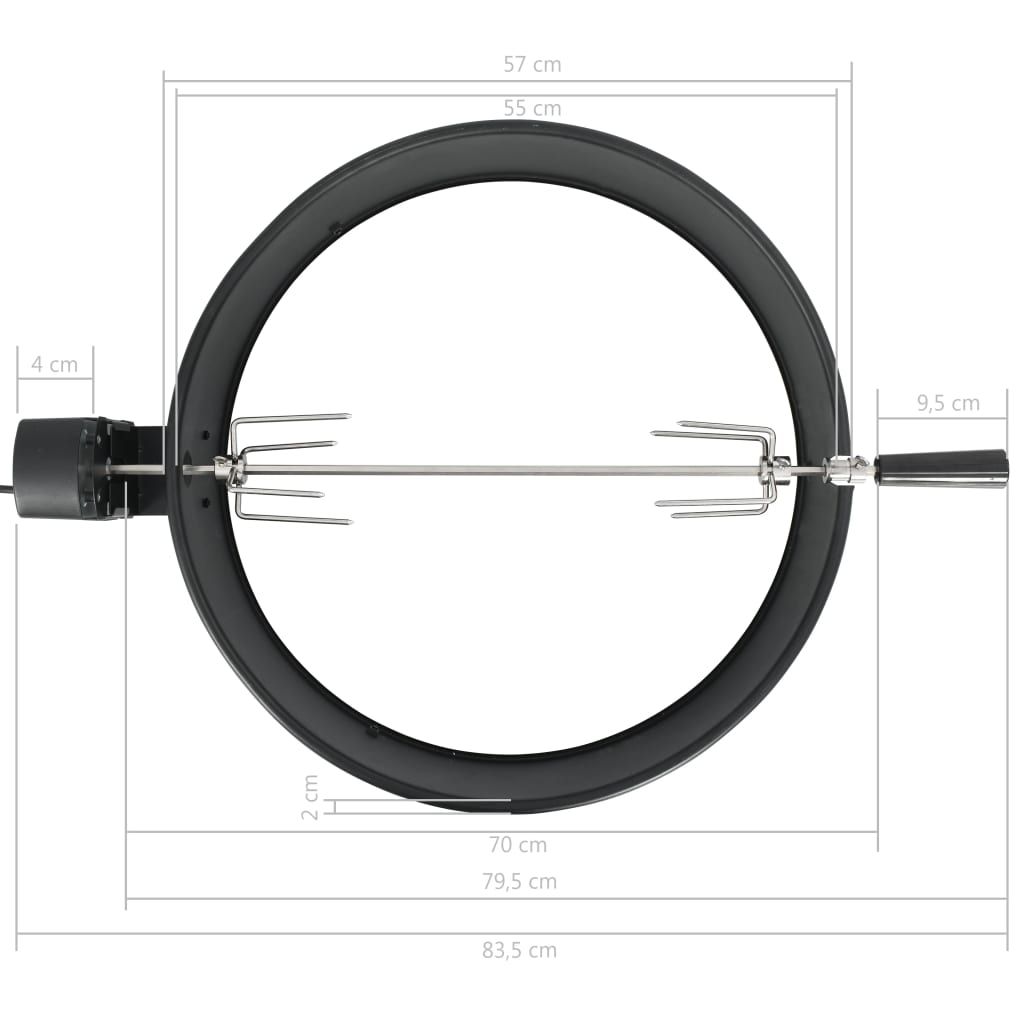 Zestaw pierścieni do grilla BBQ w kolorze czarnym, 57 cm, vidaxl