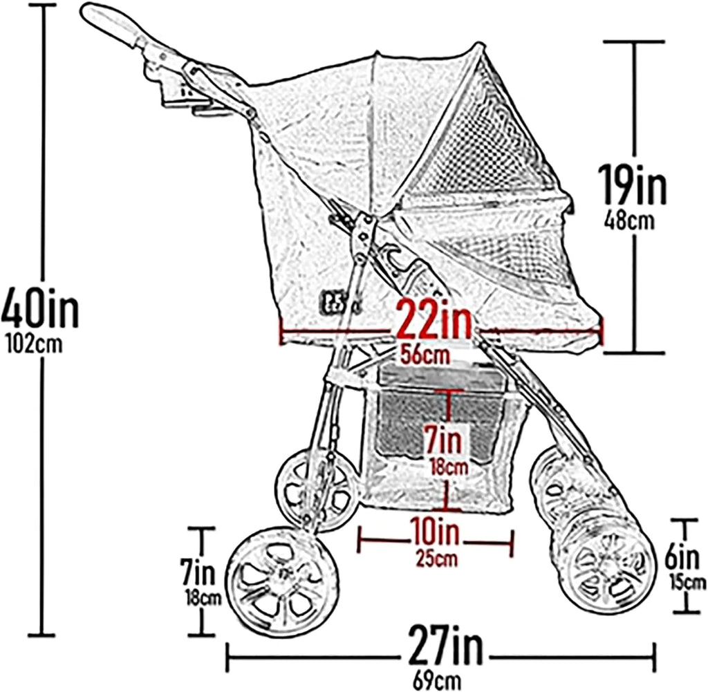 Pet Gear Happy Trails Lite wózek dla zwierząt domowych bez zamka błyskawicznego, łatwy do złożenia ze zdejmowaną wkładką, bezpieczny, kosz do przechowywania + uchwyt na kubek, 4 kolory