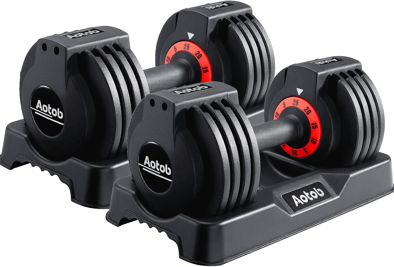 AOTOB Zestaw hantli 25/24.9 kg, antypoślizgowy uchwyt obrotowy, regulowany dla mężczyzn i kobiet, para do ćwiczeń domowej siłowni