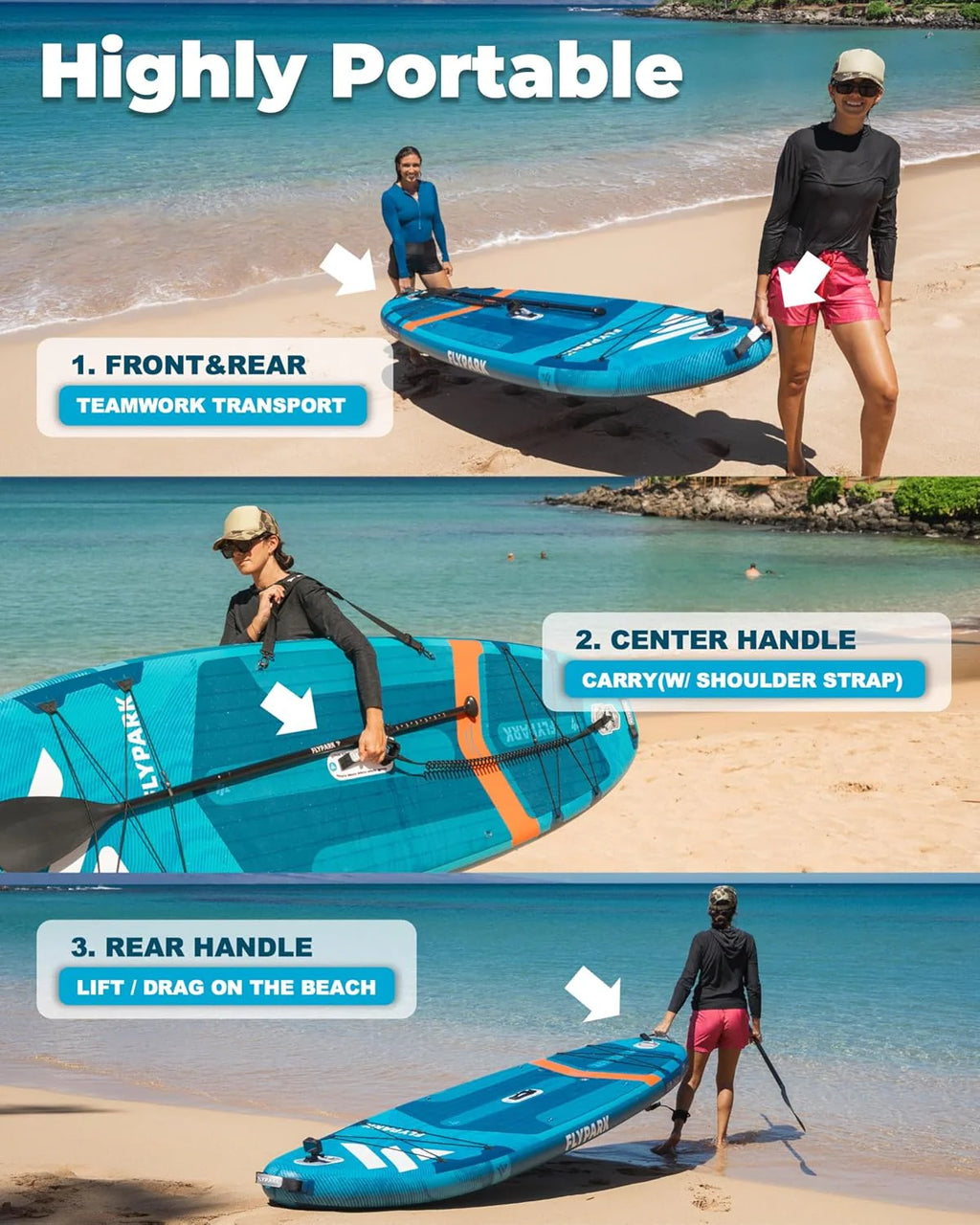 Flypark 10'8/11'x35'' wędkarstwo i rodzinne stabilne nadmuchiwane deski wiosłowe, bardzo szerokie nadmuchiwane deski SUP, łożysko 195 kg, deska do wiosłowania stojącego, uchwyt na aparat, pasek na