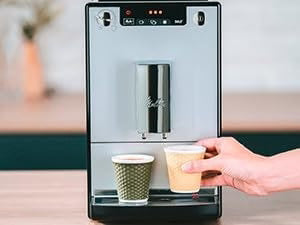 Melitta E 950-222 Caffeo Solo Automatyczny Ekspres do Kawy, 1400 W, 1,2 Litra, Czarny/Srebrny
