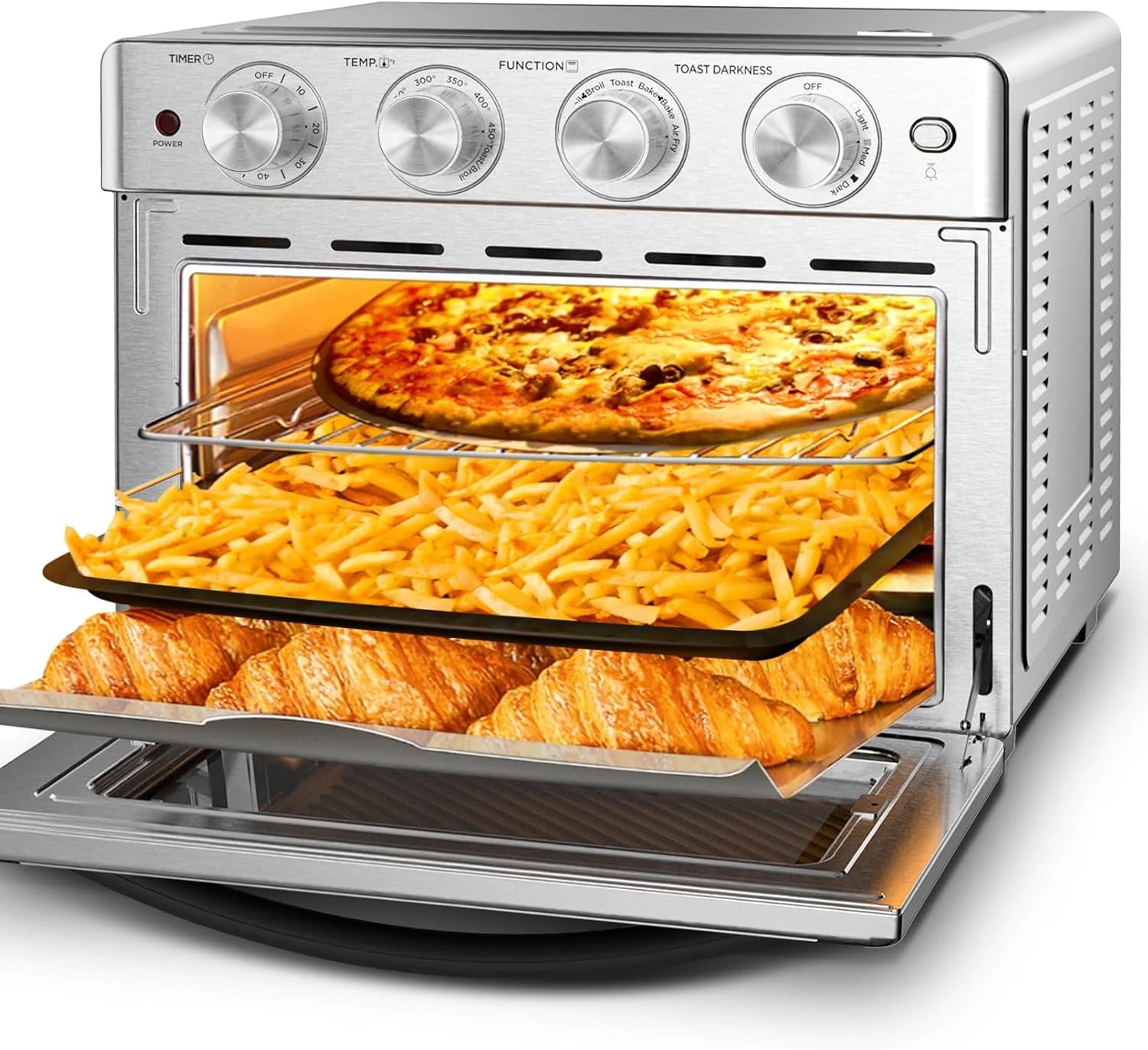 Geek Chef Frytownica powietrzna, 6 plasterków 24,5 l do frytownicy powietrznej, pieczenia, pieczenia, pieczenia, podgrzewania, podgrzewania, smażenia bez oleju, piekarnika konwekcyjnego