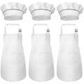 Adjustable Kids Chef Apron Set with Pockets 3 Pack Ages 3-6