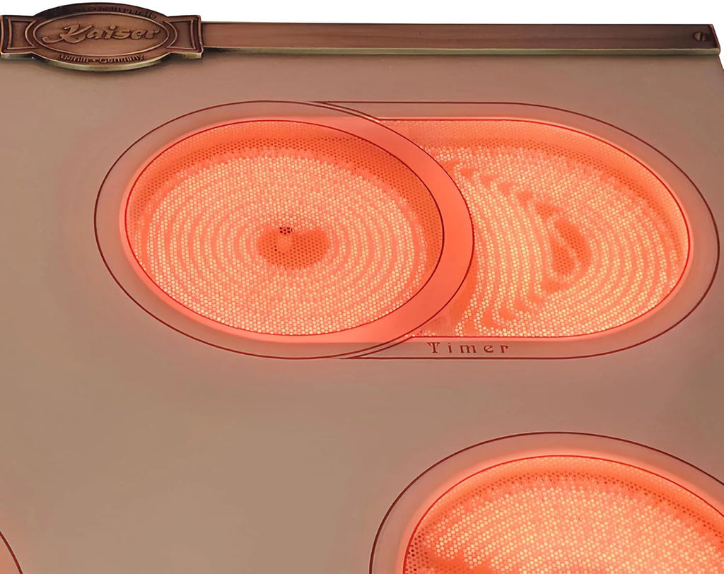 Kaiser Empire KCT 6185 ElfEm · niezależna elektryczna płyta kuchenna High-Light 60 cm · płyta ze szkła ceramicznego 4 palniki · styl retro · sterowanie dotykowe · strefa dwuokręgowa i do pieczenia