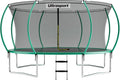 Ultrasport Deluxe trampolina, Ø 244/305/366/430 cm, certyfikat TÜV Rheinland + GS, kompletny zestaw, okrągła trampolina ogrodowa, w tym wyściełane słupki, siatka zabezpieczająca i osłona krawędzi