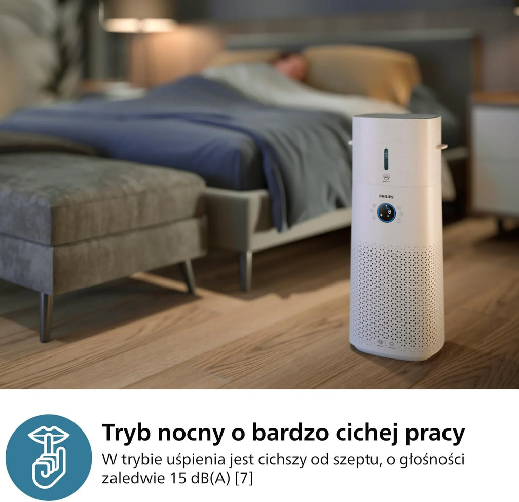 Philips Air Performer 3w1 - wentylator, oczyszczacz powietrza i grzejnik, Filtr NanoProtect HEPA, Usuwa alergeny, wirusy, bakterie, zapachy i 99,97% pyłków z powietrza, Cichy, Kolor Szary (AMF870/15)