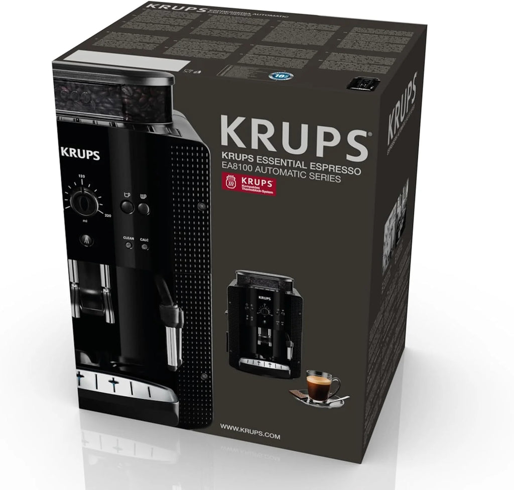 KRUPS Roma EA8108 Ekspres ciśnieniowy automatyczny, 3 ustawienia zmielenia kawy, Dysza do spieniania mleka, Panel sterujący ze wskaźnikami LED
