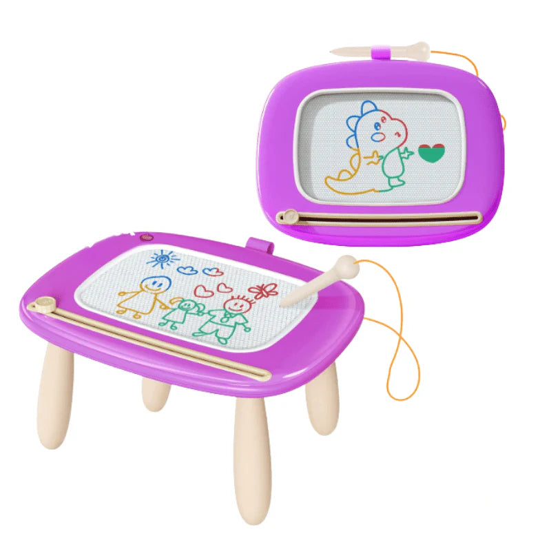 Magnetic Drawing Board Table with Adjustable Legs and Eraser Knob