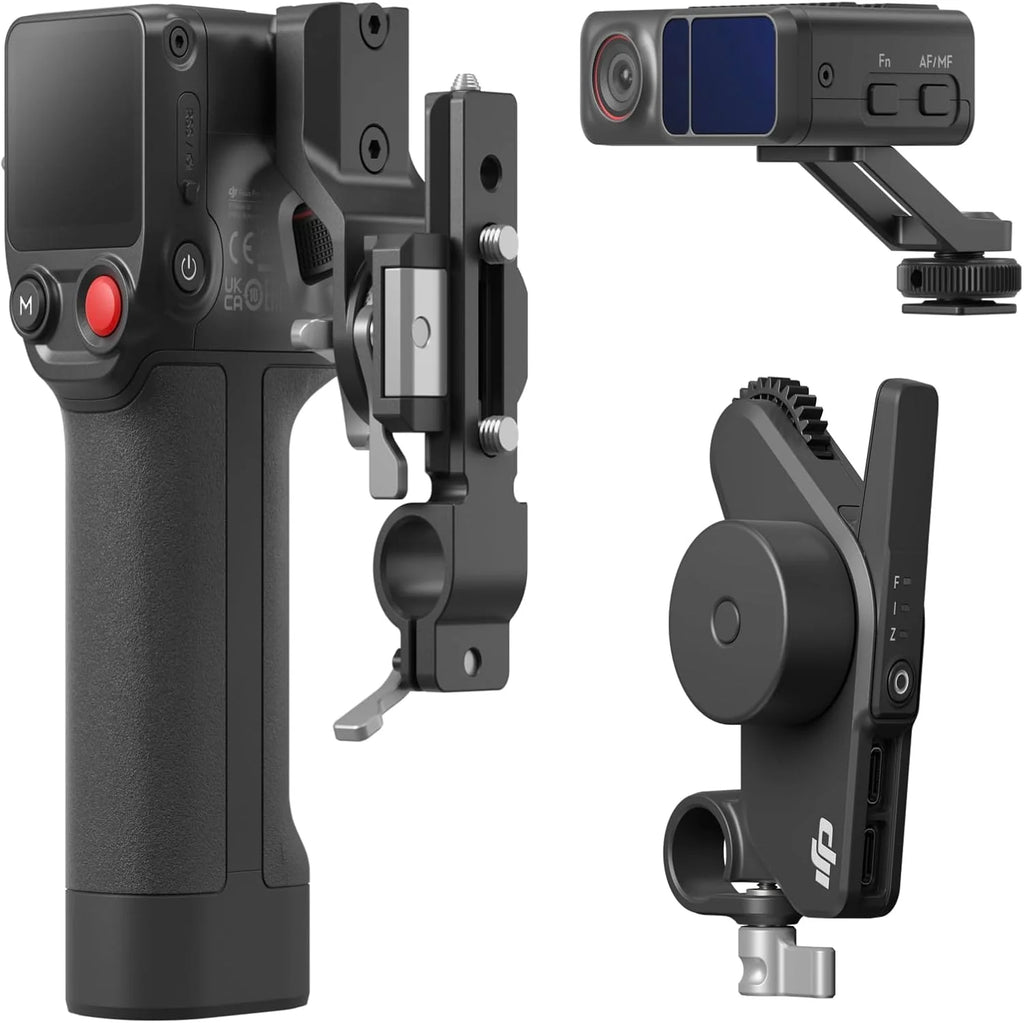 DJI Focus Pro Creative Combo, AMF system sterowania obiektywem, 20 m ostrości motywu, 76 800 punktów pomiarowych LiDAR, rozpoznawanie AI, sterowanie obiektywem FIZ, jednostka ręczna