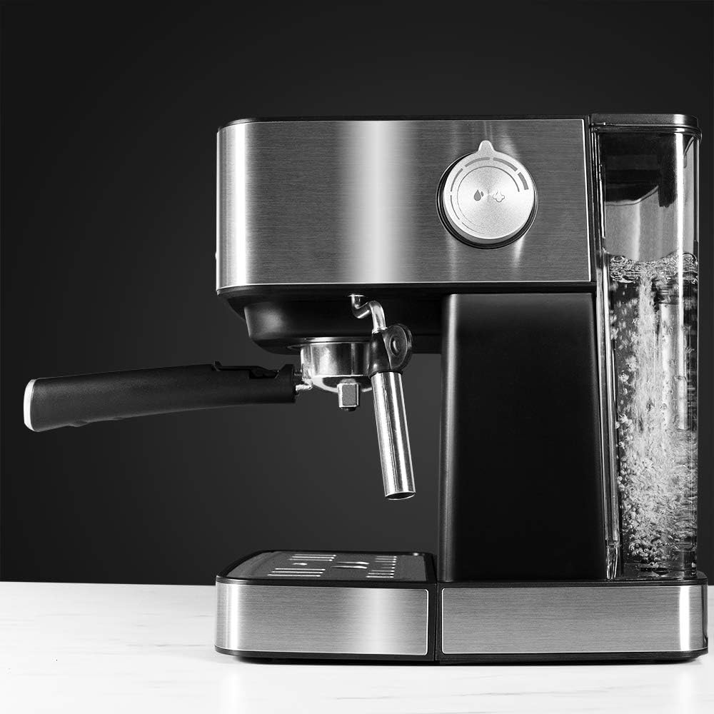 Cecotec Ekspres do kawy z podwójnym wyjściem Power Espresso 20 Barista Cream. 1550 W, 20 prętów, zbiornik na ziarna kawy 250g, młynek z 30 poziomami mielenia, termoblok, zbiornik na wodę 2.5 L