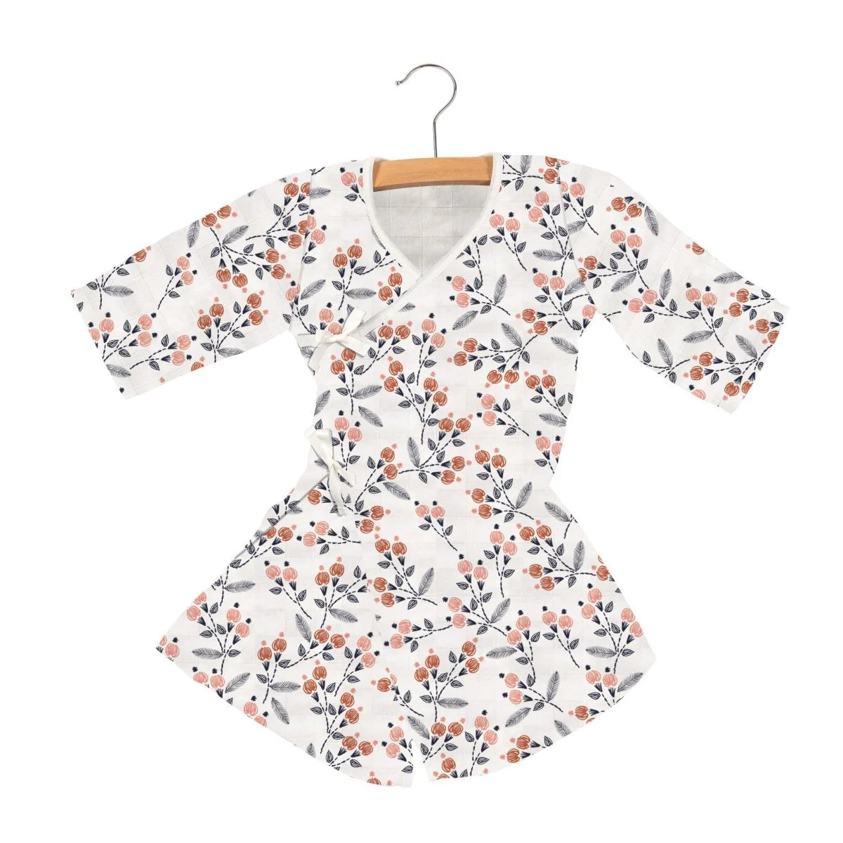 Baby Clothes Soft Bamboo Robe, Natural Comfort | Dahlia Floral