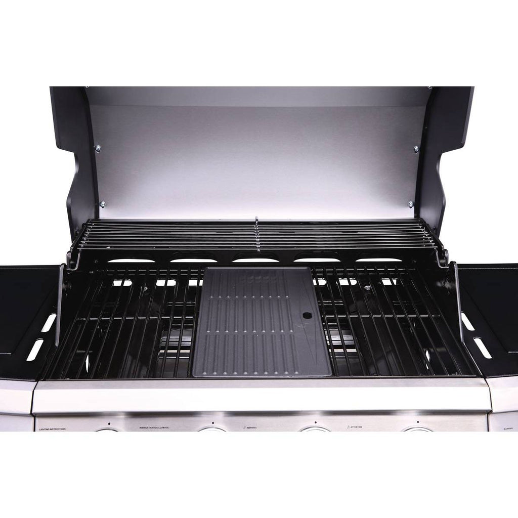 Grill gazowy „Bingo 5” – 5 palników (1 strona) – 15,2 kW + osłona ochronna – czarny