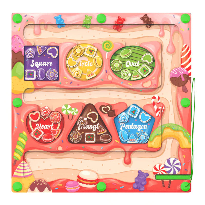 Montessori Magnetic Color & Number Maze Board, Ages 3–6