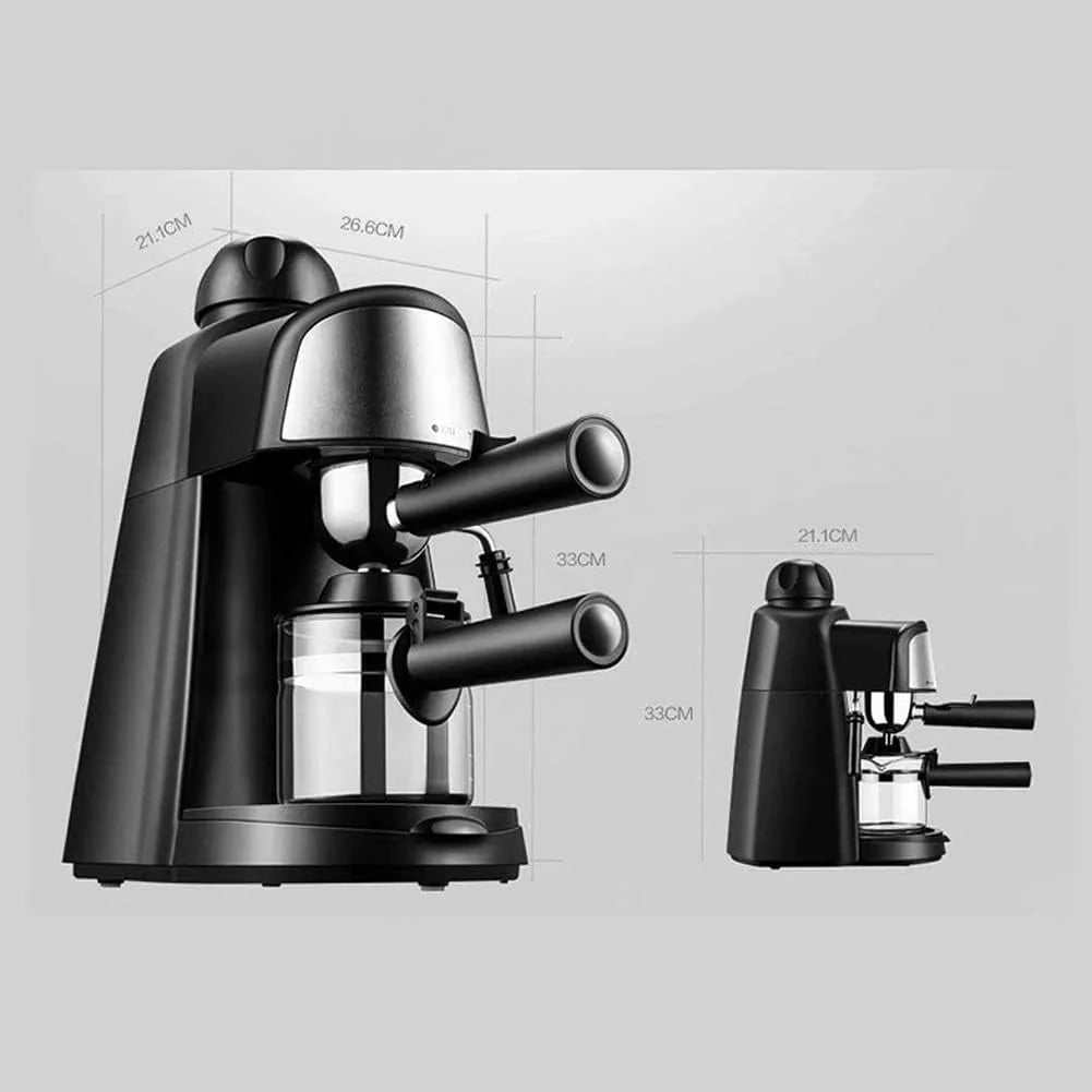 Espresso Machine 5 Bar Pressure Coffee Maker Small Semi-Automatic Steam Espresso Machine 64-hole Extraction System 4-speed Adjustment 240ml Large Capacity (Color : A) (B)