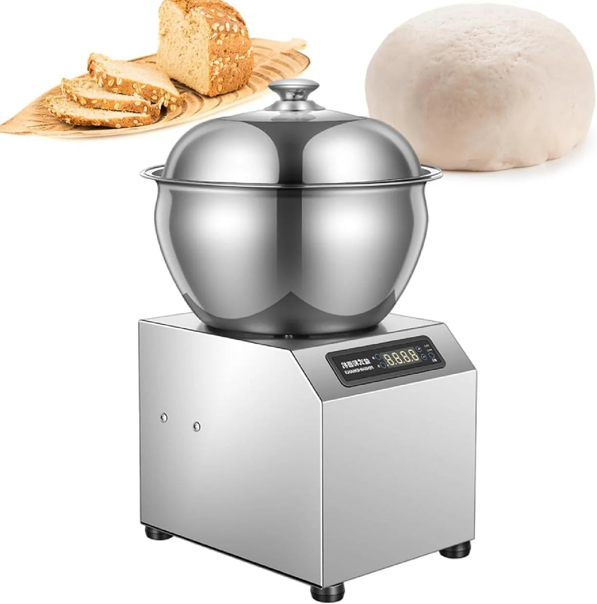 Commercial Dough Stand mikser, elektryczny mikser żywnościowy ciasto ze stali nierdzewnej maszyna gniazdowa z osłoną i timerem bezpieczeństwa, na ciasto (5KG)