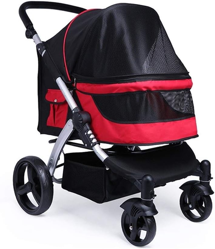 Wózek dla dużych psów do biegania, wózek dla psów Premium High Landscape Pet Stroller, duże wózki dla psów (czerwony)
