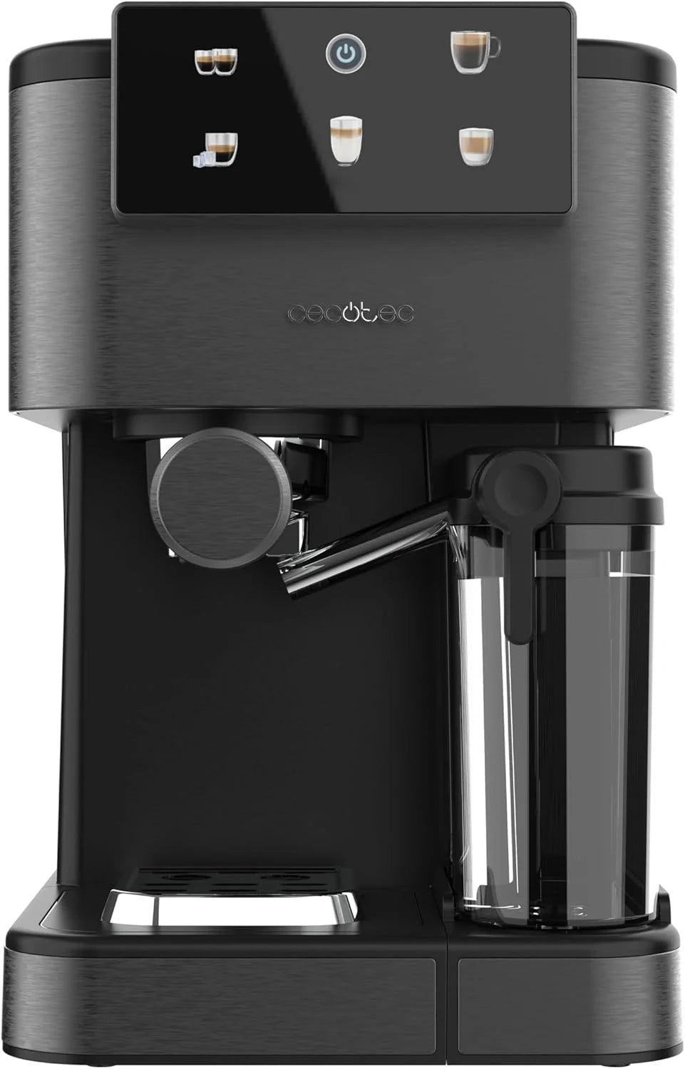 Cecotec Ekspres do kawy z podwójnym wyjściem Power Espresso 20 Barista Cream. 1550 W, 20 prętów, zbiornik na ziarna kawy 250g, młynek z 30 poziomami mielenia, termoblok, zbiornik na wodę 2.5 L
