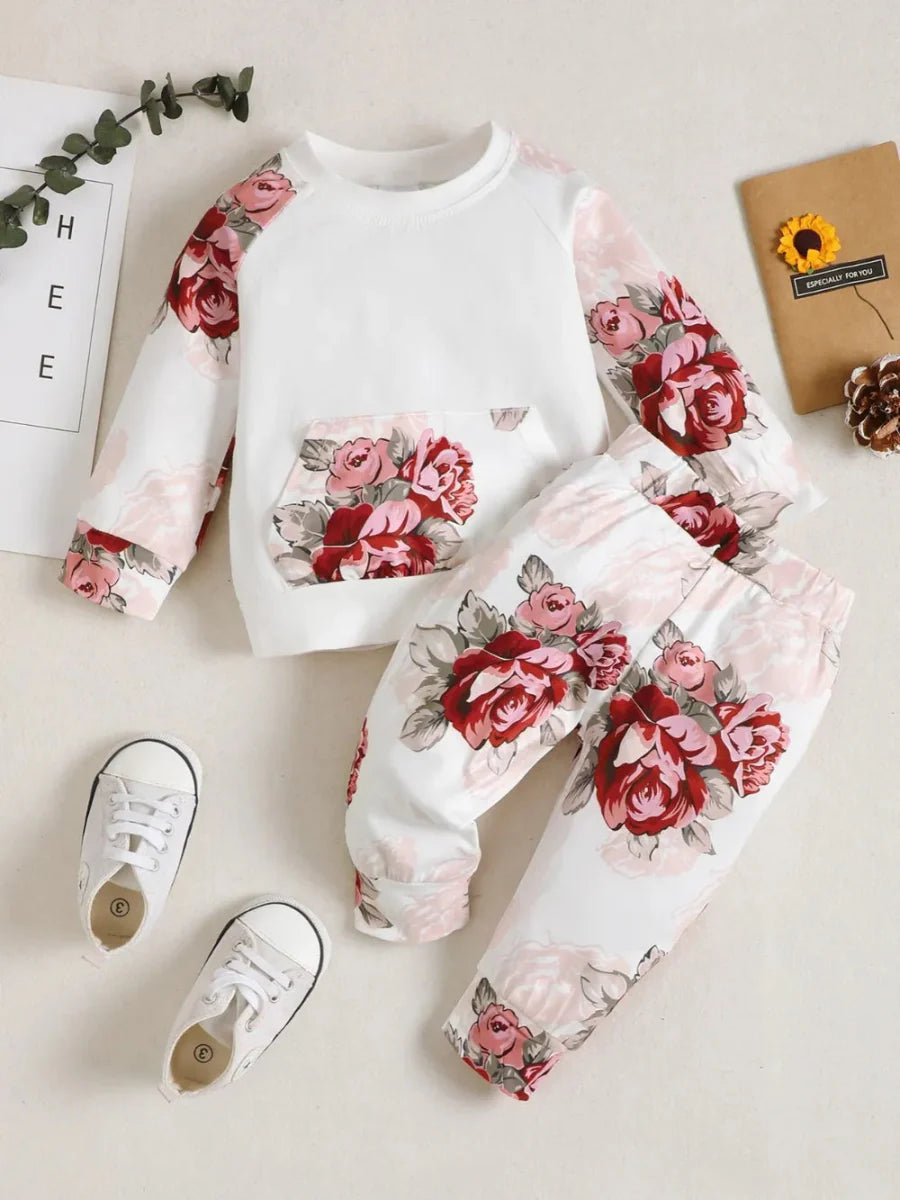 Baby long sleeve outfit set with pockets – 3M to 24M