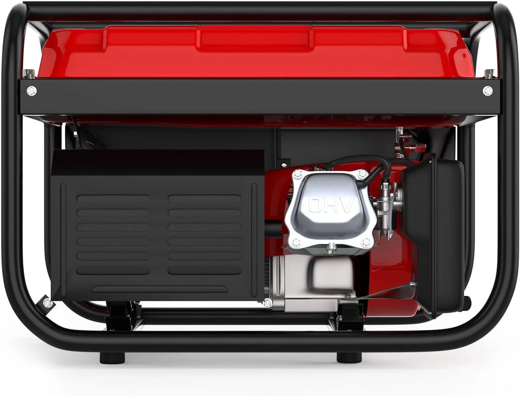 GENTOR generator prądu awaryjnego benzyna cichy 2200 Watt 7.0HP, generatory prądu 4-suwowy silnik benzynowy, 2x 230V, 1x 12V, pull-start, dla kempingu, na zewnątrz, warsztat, dom