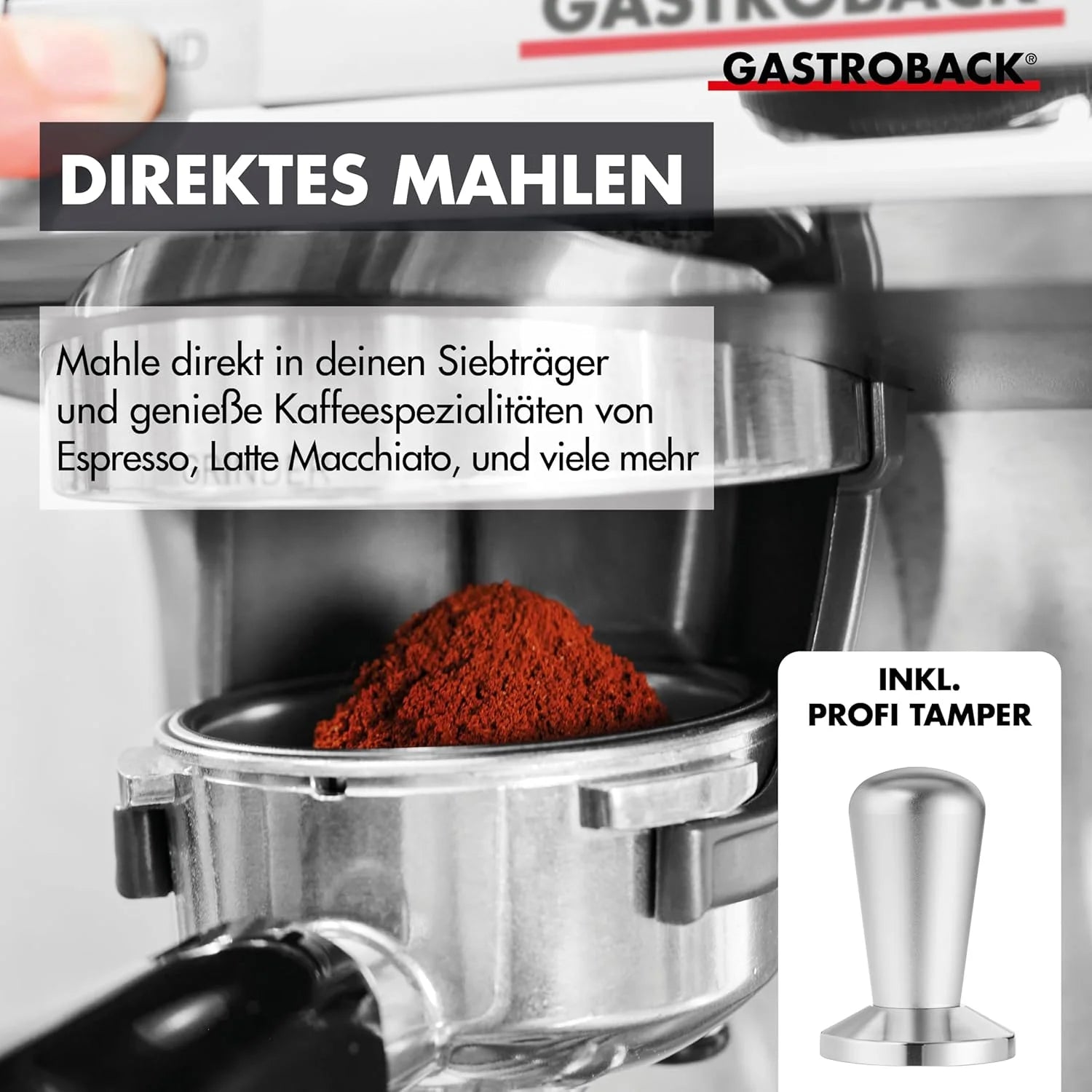 Gastroback Espresso Barista Pro Ekspres do Kawy, Srebrny/Czarny, 1550W 240V