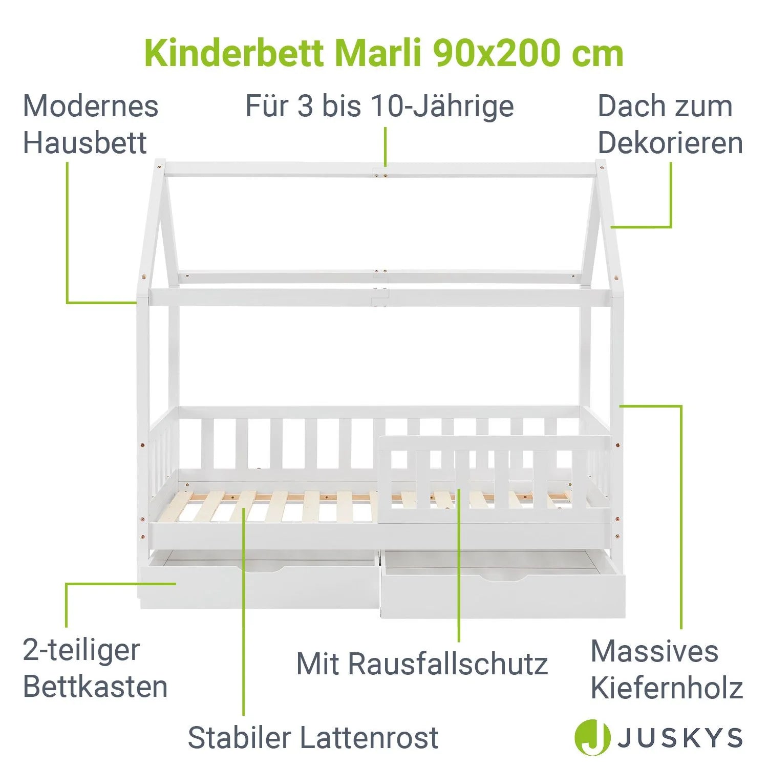 2026 Łóżko dziecięce Marli 90 x 200 cm z szufladami