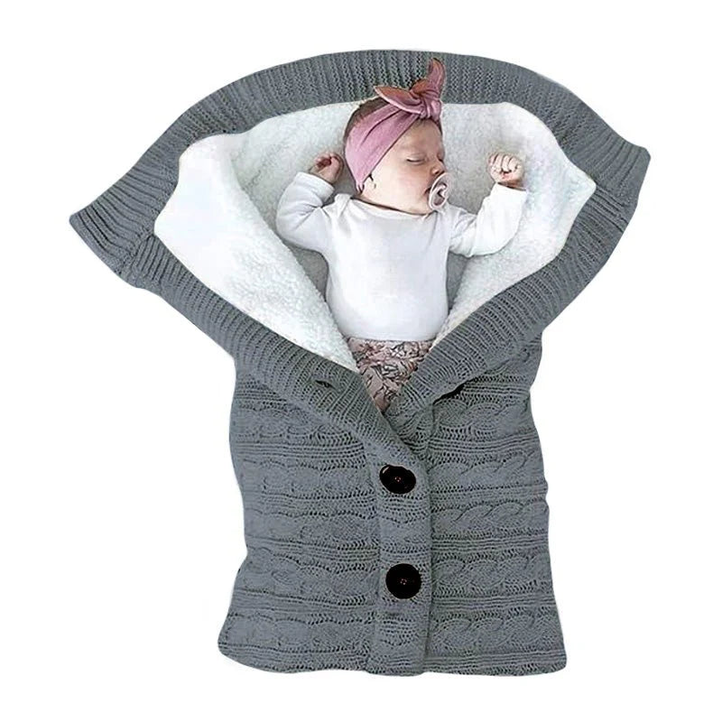 Soft Polar Baby Wrap with Easy-Open Button, 29.5x13.8 Inch