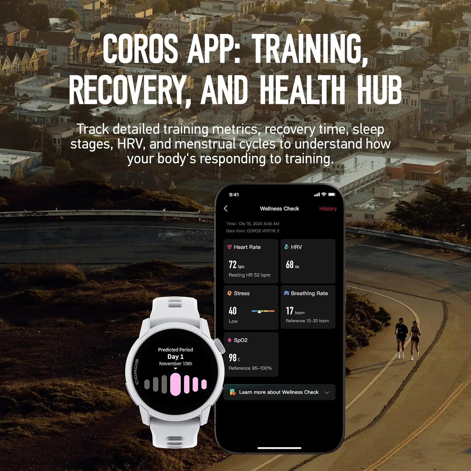 COROS PACE 4 Ultralekki sportowy zegarek GPS, ekran dotykowy AMOLED 1,2, 19 dni codziennego użytkowania, sterowanie głosem, zaawansowane narzędzia treningowe, GPS, nawigacja (biała chmura)