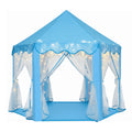 Kids Castle Play Tent with Mesh Curtains and Star String Lights