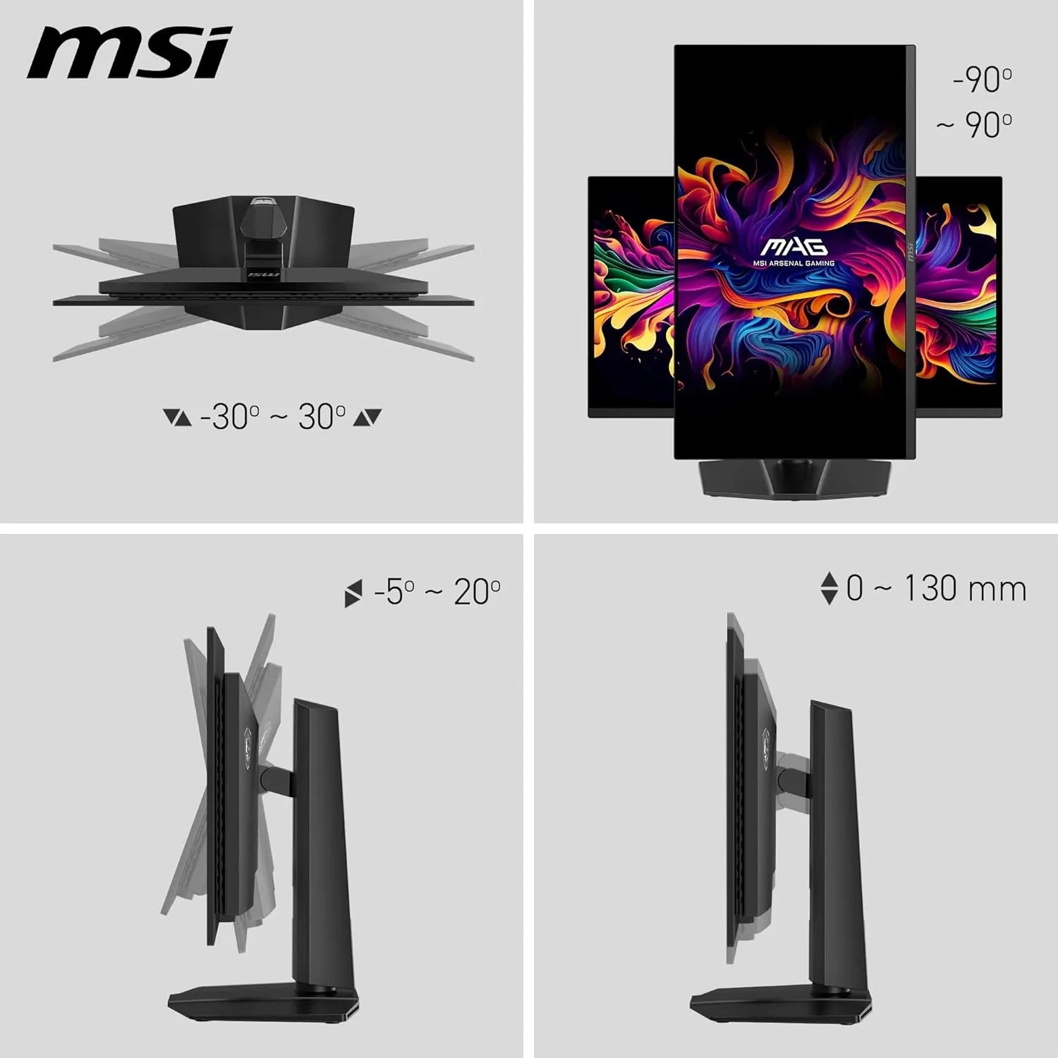MSI MAG 273QP QD-OLED X24 Gaming Display 26,5 WQHD - Quantum Dot OLED Panel 2560 x 1440, 240Hz / 0,03ms, 99.1% DCI-P3, XXL) E≤2, DisplayHDR True Black 400 - DP 1.4a, HDMI 2.1.1