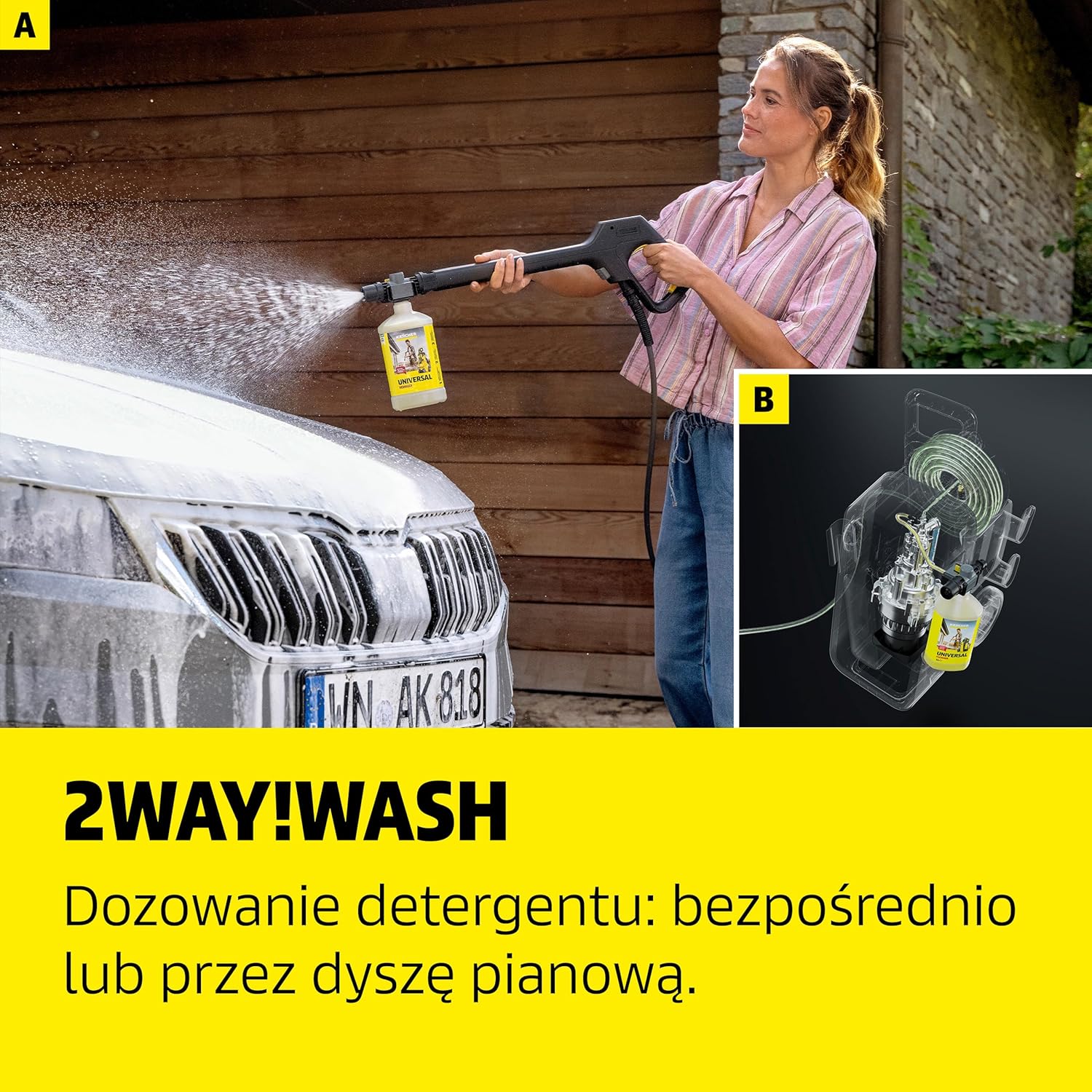 Kärcher Myjka ciśnieniowa K 5 Power Control, 145 bar, 500 l/h, wydajność powierzchniowa: 40 m²/h, filtr wody, waga: 13 kg, wąż ciśnieniowy i pistolet, lanca rotacyjna i dysza strumieniowa
