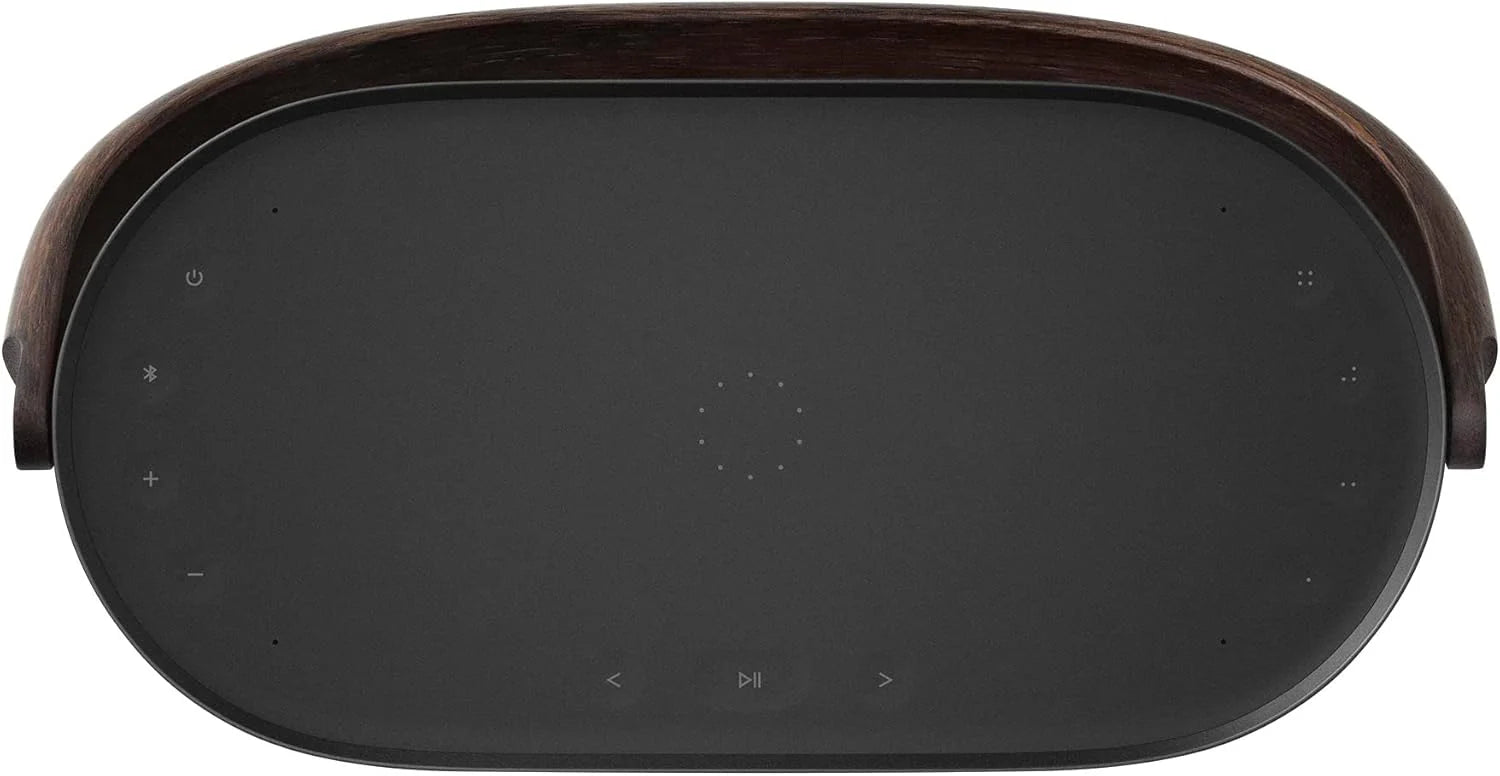 Bang & Olufsen Beosound A5 - Potężny luksusowy przenośny głośnik modułowy Bluetooth i WiFi do domu lub na zewnątrz, z długą żywotnością baterii i wbudowanym bezprzewodowym ładowaniem - Dark Oak