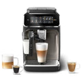 Philips Ekspres do kawy z serii 3300 w pełni zautomatyzowany - 6 napojów, Nowoczesny, Kolorowy ekran dotykowy, LatteGo, SilentBrew, Młynek w 100% ceramiczny, Filtr AquaClean, Czarny chrom (EP3347/90)