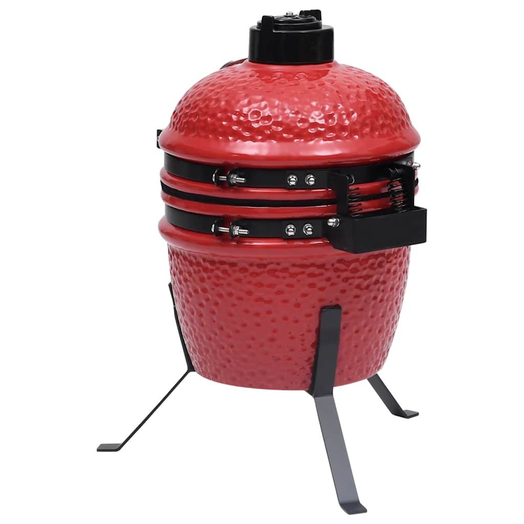 2 w 1 ceramiczny grill wędzarniczy Kamado czerwony 56 cm vidaxl