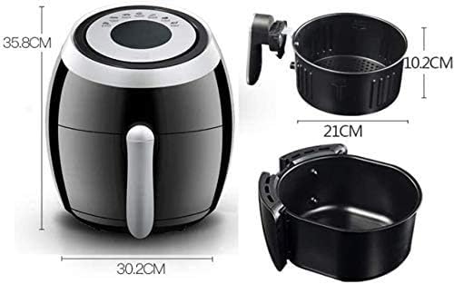 Frytkownica Air Fryer 5,5 l, piec na gorące powietrze z cyfrowym ekranem LCD i regulacją temperatury, timer do szybkiego przełączania