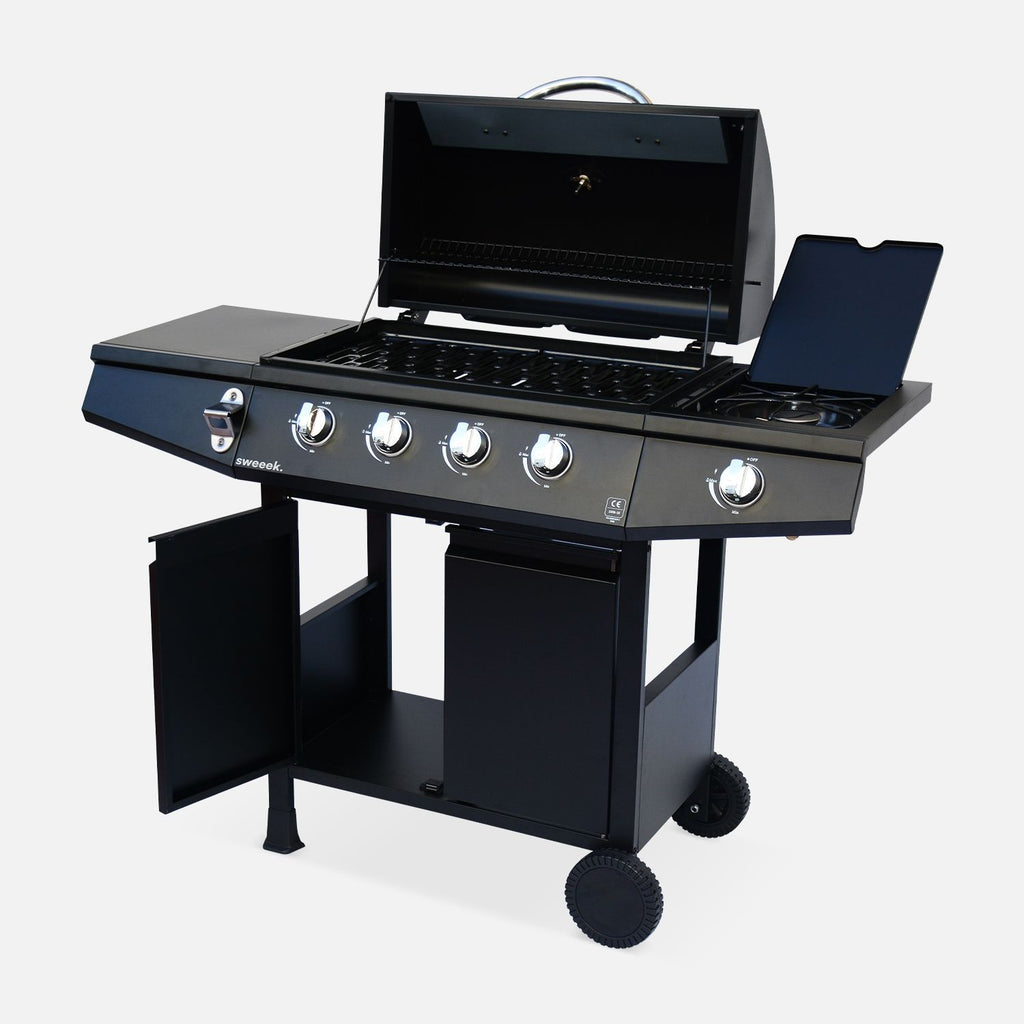 Grill gazowy Treville 4 Black - 4 palniki + 1 płyta grzewcza
