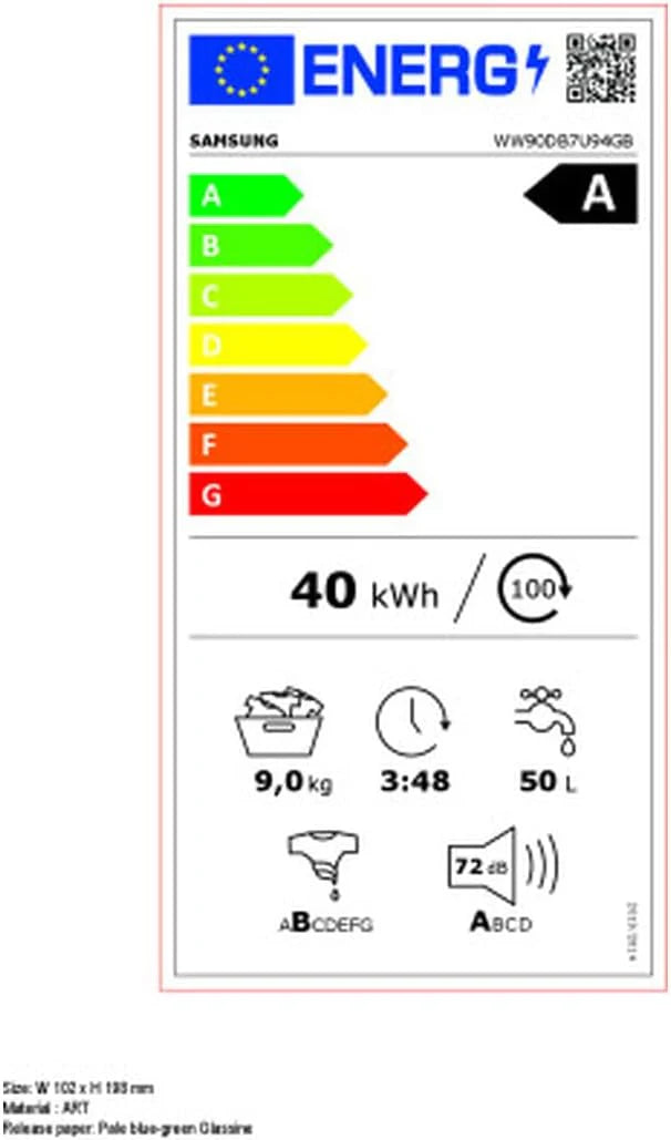 Samsung Pralka WW90DB7U94GBU3 60 cm 9 kg