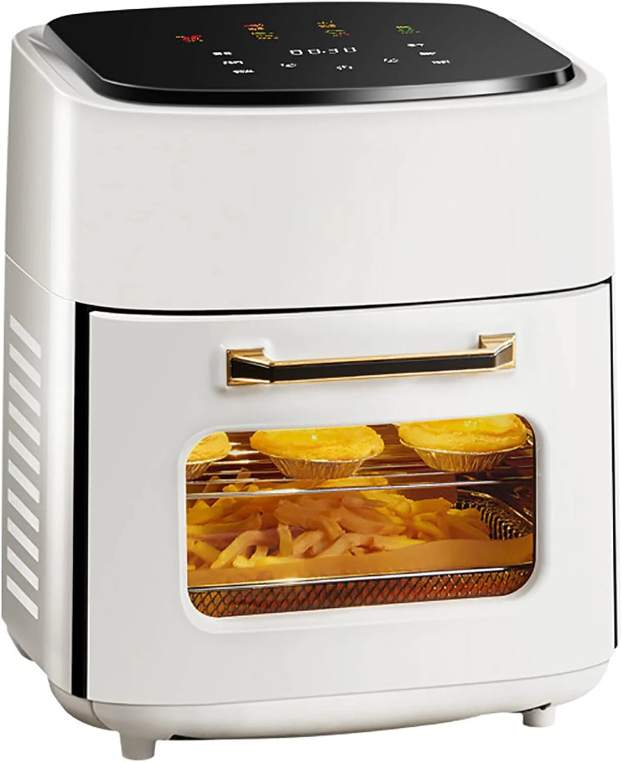Generico Cyfrowy piec do frytkownicy 5 w 1 z szybką cyrkulacją powietrza, nieprzywierający kosz bezolejowy, ekran LED, timer 60 minut, 15 l, 1400 W