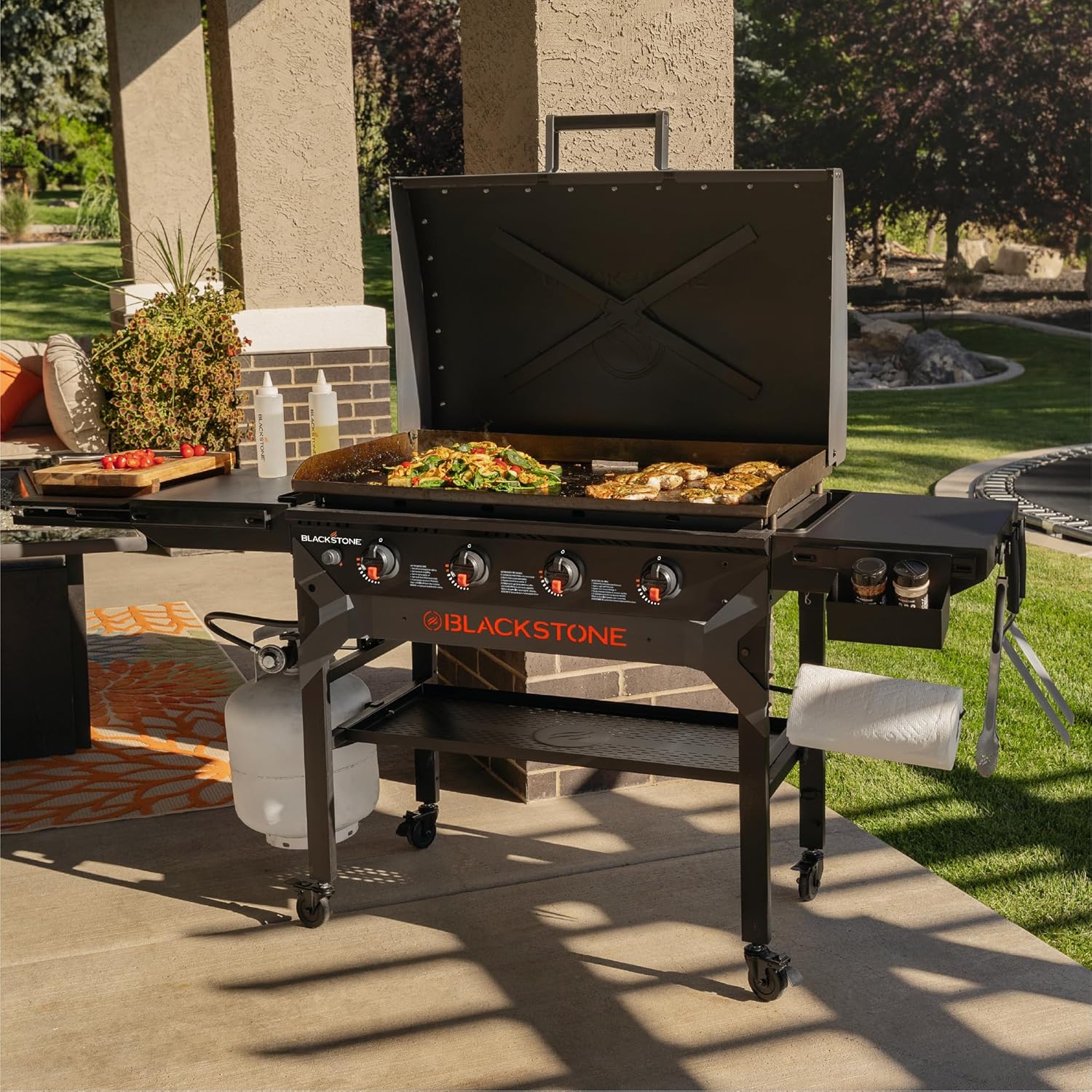 Iron-Forged 36 Omnivore Griddle – Premium Powder-Coated Steel with Reinforced Hood, Black Finish