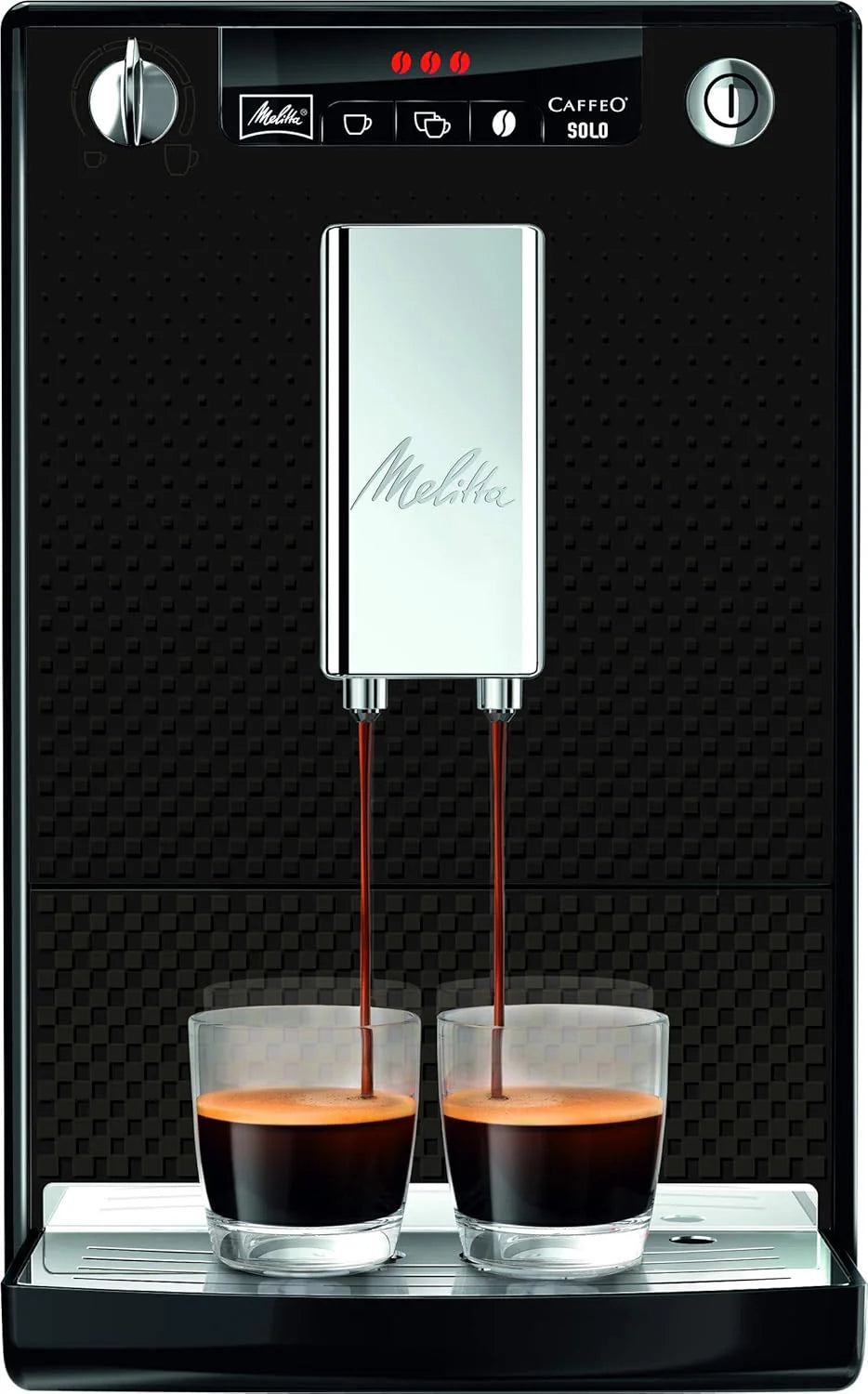 Melitta E 950-222 Caffeo Solo Automatyczny Ekspres do Kawy, 1400 W, 1,2 Litra, Czarny/Srebrny