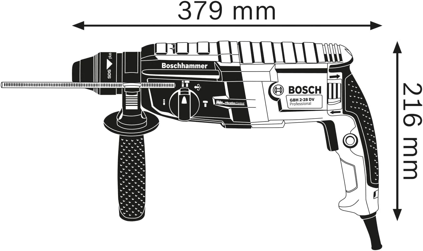 Bosch Professional: młot udarowo-obrotowy GBH 2-28 F (880 W, wymienny uchwyt SDS plus, ogranicznik głębokości, 6-częściowy zestaw wierteł i dłut, walizka L-Case) – Amazon Exclusive Set
