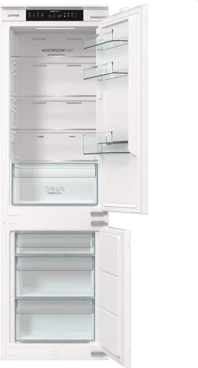 Gorenje NRKI517E41 lodówko-zamrażarka do zabudowy/178 nisza/zawias do drzwi przesuwnych/EEK:E/NoFrost DualAdvance/252L/AdaptTech/SuperCool/ConvertActive/EcoMode/wys. x szer. x gł.: 177,2 x 54 x 54,5