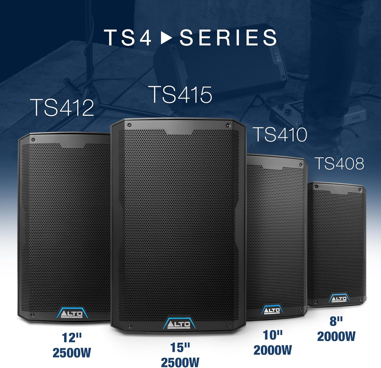 ALTO TS410 Aktywny Głośnik PA 2000W 10 z 3-Kanałowym Mikserem, Bluetooth, Bezprzewodowym Podłączaniem Głośników, DSP i Aplikacją