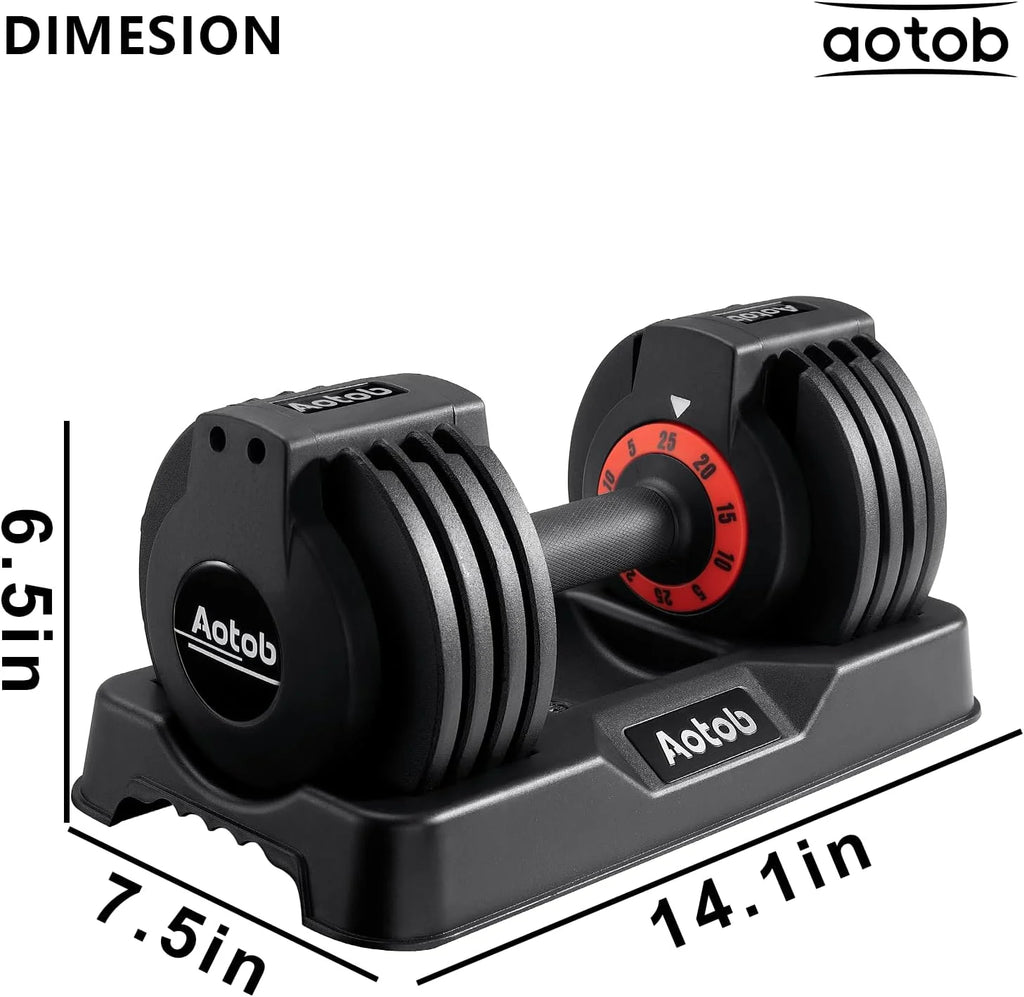 AOTOB Zestaw hantli 25/24.9 kg, antypoślizgowy uchwyt obrotowy, regulowany dla mężczyzn i kobiet, para do ćwiczeń domowej siłowni