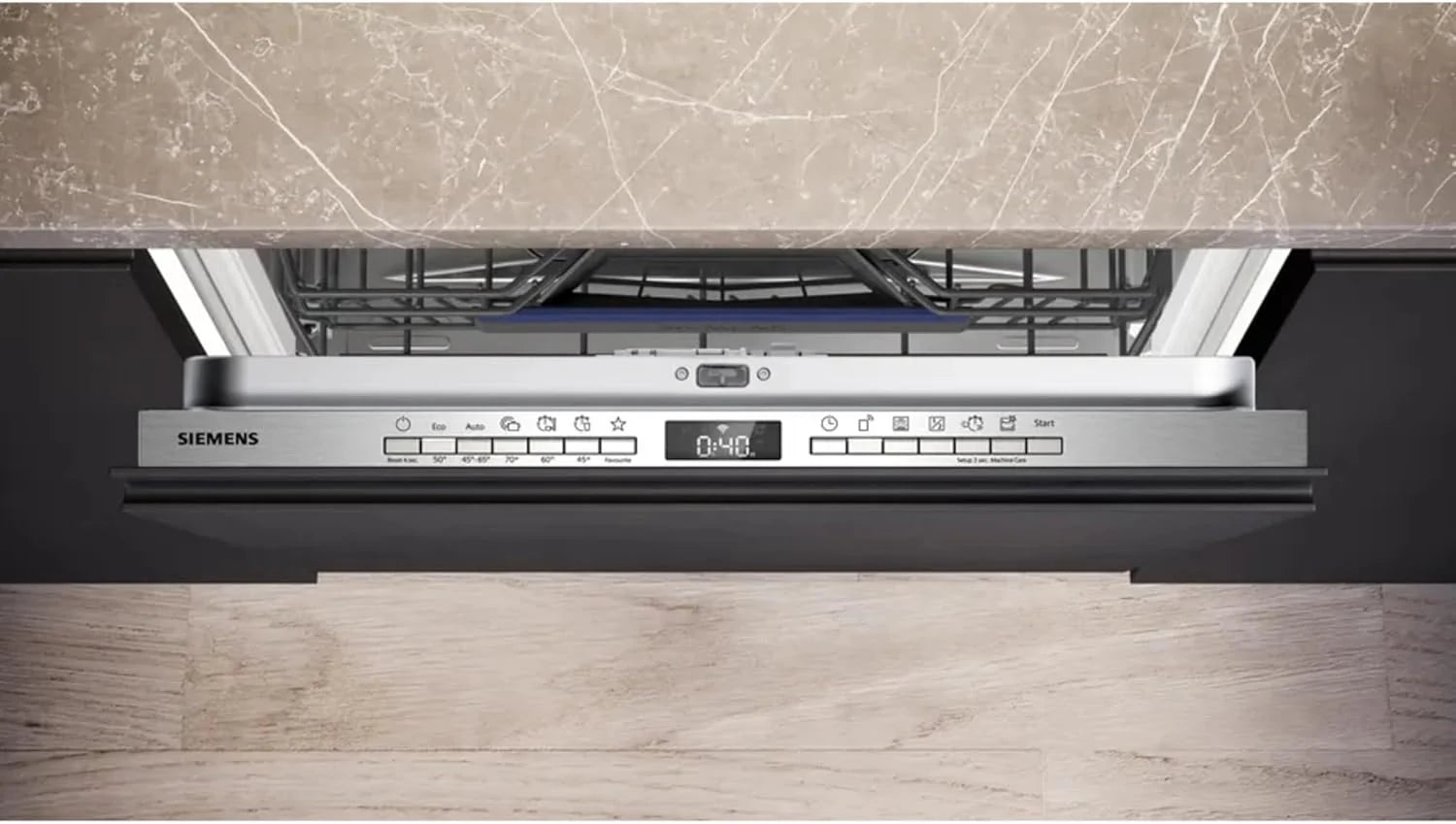 Siemens SX63EX22CE, iQ300, zmywarka XXL, w pełni zintegrowana, 60 cm, inteligentna zmywarka, wyprodukowano w Niemczech, szuflada na sztućce, varioSpeed Plus, kosze Flex, autoOpen dry, przycisk
